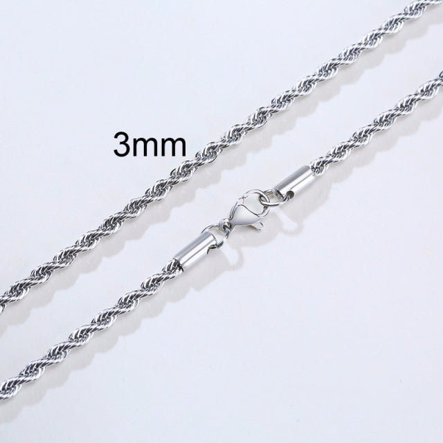 Men's Long Stainless Rope Necklace